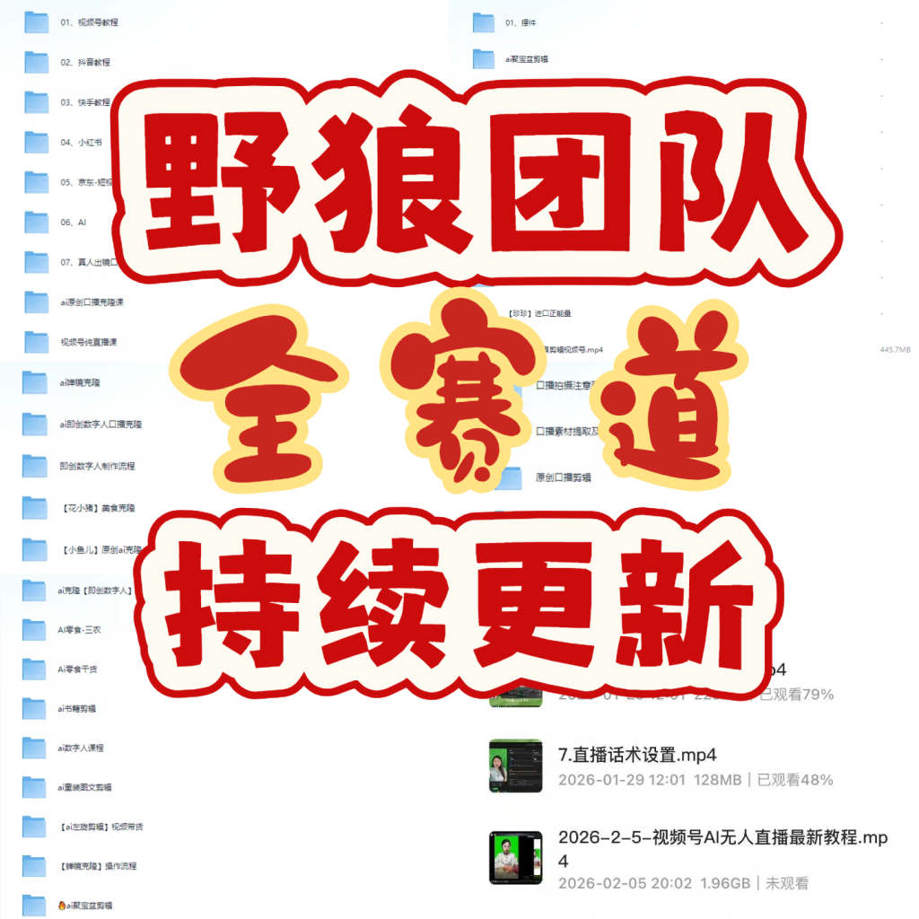 图片[1]-2026野狼团队视频教程全赛道升级版［持续更新］